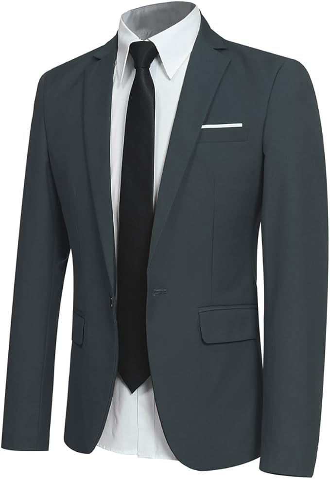 男式修身单扣西装外套休闲派对运动外套